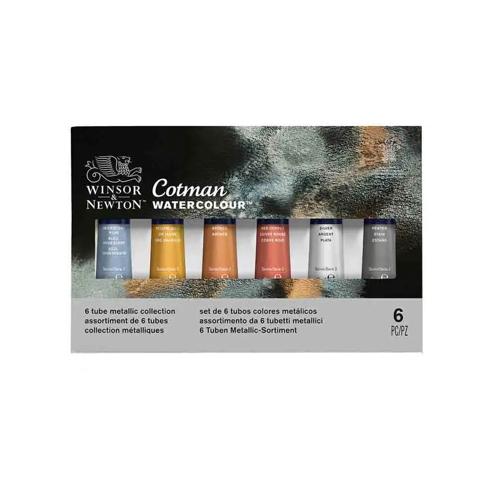 Winsor and Newton Cotman Water Colour Metallic Collection 6 Tube Set Canvazo